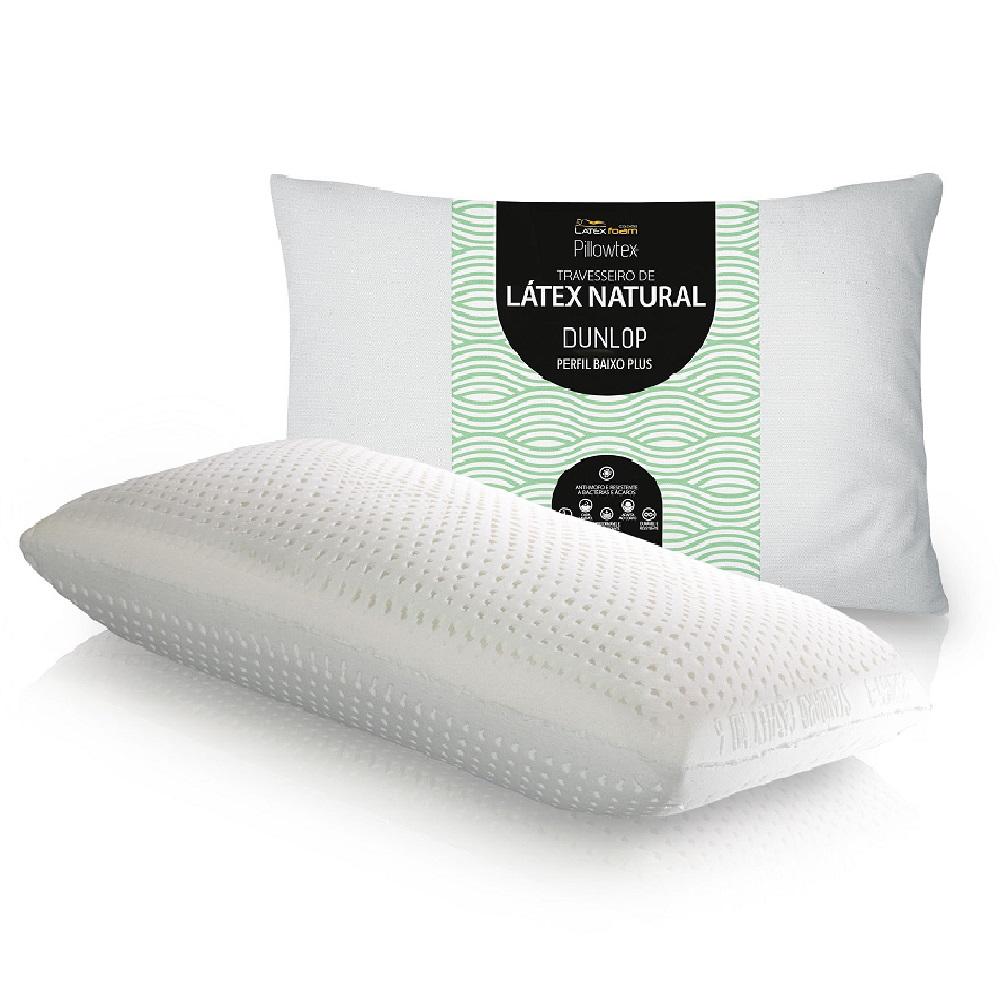 Travesseiro Latex Natural Dunlop Perfil Baixo 45x65x11cm Latex Foam